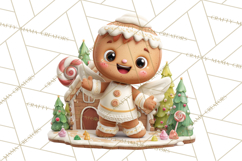 Gingerbread Village PNG Clipart, Candy Land Christmas Scene Product Image 2