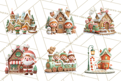 Gingerbread Village PNG Clipart, Candy Land Christmas Scene Product Image 3
