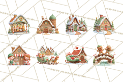 Gingerbread Village PNG Clipart, Candy Land Christmas Scene Product Image 4