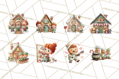 Gingerbread Village PNG Clipart, Candy Land Christmas Scene Product Image 5