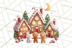 Gingerbread Village PNG Clipart, Candy Land Christmas Scene Product Image 2