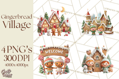 Gingerbread Village PNG Clipart, Candy Land Christmas Scene Product Image 1
