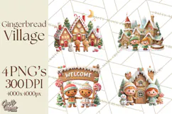 Gingerbread Village PNG Clipart, Candy Land Christmas Scene Product Image 1