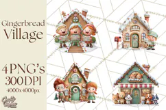 Gingerbread Village PNG Clipart, Candy Land Christmas Scene Product Image 1