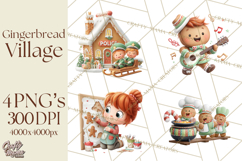 Gingerbread Village PNG Clipart, Candy Land Christmas Scene Product Image 1