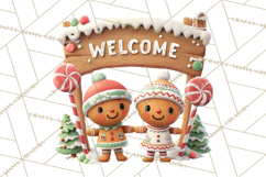 Gingerbread Village PNG Clipart, Candy Land Christmas Scene Product Image 3