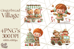 Gingerbread Village PNG Clipart, Candy Land Christmas Scene Product Image 1