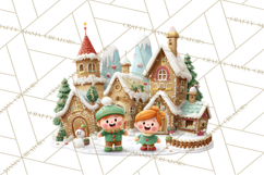 Gingerbread Village PNG Clipart, Candy Land Christmas Scene Product Image 4