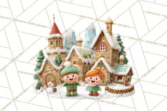 Gingerbread Village PNG Clipart, Candy Land Christmas Scene Product Image 4