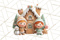 Gingerbread Village PNG Clipart, Candy Land Christmas Scene Product Image 5