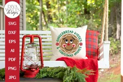 Gingerbread Kisses & Christmas Wishes SVG | Round Design Product Image 2