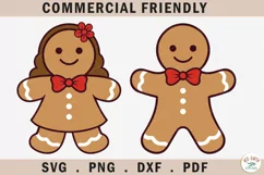 Gingerbread man and woman SVG, Christmas ginger bread SVG Product Image 1