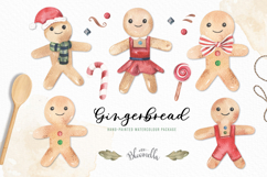 Gingerbread Men 40 Elements Watercolour Houses Foliage Sweet Product Image 3