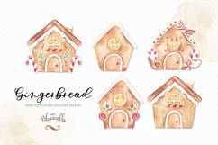 Gingerbread Men 40 Elements Watercolour Houses Foliage Sweet Product Image 4