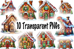 Cute Gingerbread House PNG Bundle 10 Designs Vol 2 Product Image 11