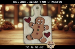 Gingerbread Laser Ready Cutting Board Shelf Sitter SVG Product Image 1