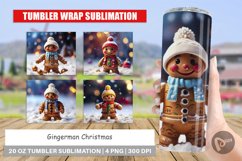 Tumbler Sublimation Wrap Gingerman Christmas Product Image 1