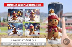 Tumbler Sublimation Wrap Gingerman Christmas Product Image 1