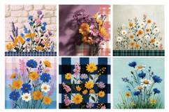 Gingham Spring Garden Digital Paper Vol.1, 40 PNG &amp; JPEG Product Image 3