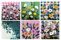 Gingham Spring Garden Digital Paper Vol.1, 40 PNG &amp; JPEG Product Image 4