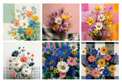 Gingham Spring Garden Digital Paper Vol.2, 40 PNG &amp; JPEG Product Image 4