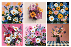 Gingham Spring Garden Digital Paper Vol.1, 40 PNG &amp; JPEG Product Image 5