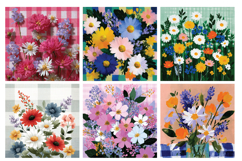 Gingham Spring Garden Digital Paper Vol.1, 40 PNG &amp; JPEG Product Image 7