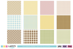 gingham and checkered pattern backgrounds set