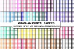 Gingham Digital Papers, Gingham Background Pattern Papers Product Image 1