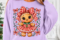 Gingham Gingerbread Girl Christmas PNG Product Image 5