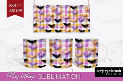 Gingram Halloween Mug Wrap - Spooky Cute Mug PNG Sublimation Product Image 1