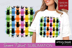 Gingram Halloween Square Tshirt Background - Spooky Cute PNG Product Image 1