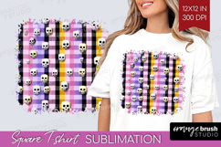 Gingram Halloween Square Tshirt Background - Spooky Cute PNG Product Image 1