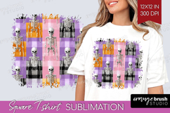 Gingram Halloween Square Tshirt Background - Spooky Cute PNG Product Image 1