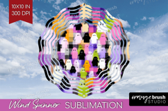 Gingram Halloween Wind Spinner Sublimation PNG - Spooky Cute Product Image 1