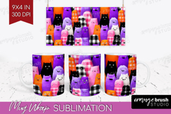 Gingram Halloween Mug Wrap - Spooky Cute Mug PNG Sublimation Product Image 1