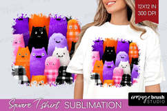 Gingram Halloween Square Tshirt Background - Spooky Cute PNG Product Image 1