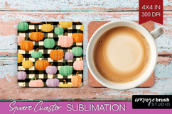 Gingram Halloween Square Coaster - Spooky Cute Coaster PNG Product Image 1