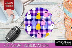 Gingram Halloween Car Coaster - Spooky Cute Coaster PNG Product Image 1
