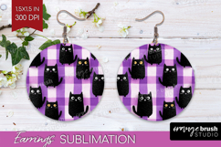 Gingram Halloween Round Earrings - Spooky Cute PNG Product Image 1