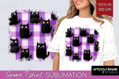 Gingram Halloween Square Tshirt Background - Spooky Cute PNG Product Image 1