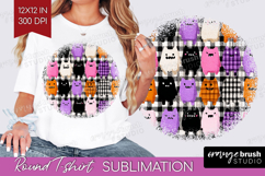 Gingram Halloween Round Tshirt Background - Spooky Cute PNG Product Image 1