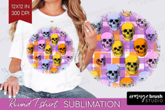 Gingram Halloween Round Tshirt Background - Spooky Cute PNG Product Image 1