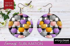 Gingram Halloween Round Earrings - Spooky Cute PNG Product Image 1