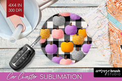 Gingram Halloween Car Coaster - Spooky Cute Coaster PNG Product Image 1