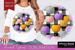 Gingram Halloween Round Tshirt Background - Spooky Cute PNG Product Image 1