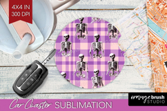 Gingram Halloween Car Coaster - Spooky Cute Coaster PNG Product Image 1