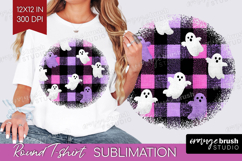 Gingram Halloween Round Tshirt Background - Spooky Cute PNG Product Image 1