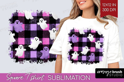 Gingram Halloween Square Tshirt Background - Spooky Cute PNG Product Image 1