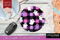 Gingram Halloween Car Coaster - Spooky Cute Coaster PNG Product Image 1
